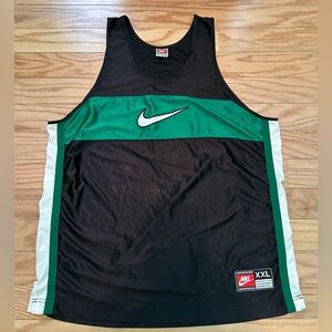 Vintage Nike Center Swoosh Jersey 90s Men’s Size XXL Black & Green Basketball